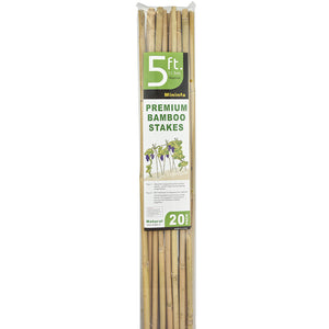 Mininfa Natural Bamboo Stakes 5 FT 20 Pack